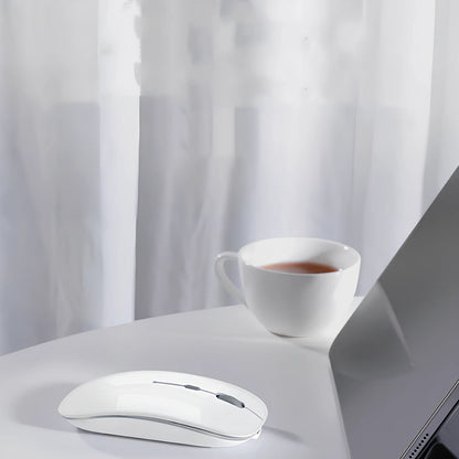 Wireless Bluetooth mouse for Apple devices with 1600 DPI resolution and rechargeable battery