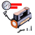 Portable 12V tyre inflator with digital display and rechargeable battery for car and bicycle tyres