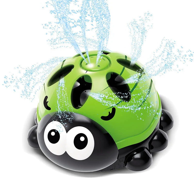 Cartoon sprinkler toy for babies with rotating water spray feature
