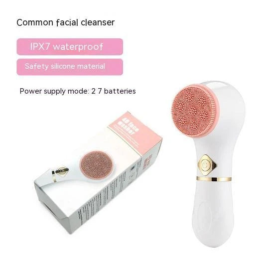 Rechargeable electric facial cleanser with vibration for deep pore cleansing