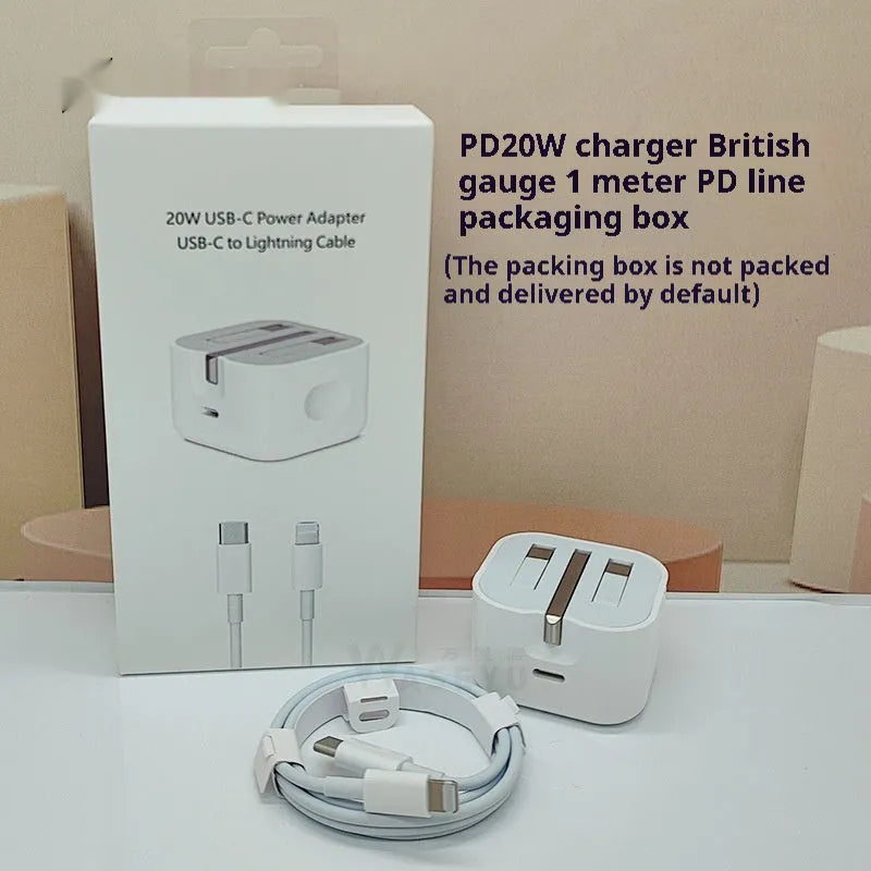 20W PD fast charger with British standard plug and Type-C output port for mobile devices