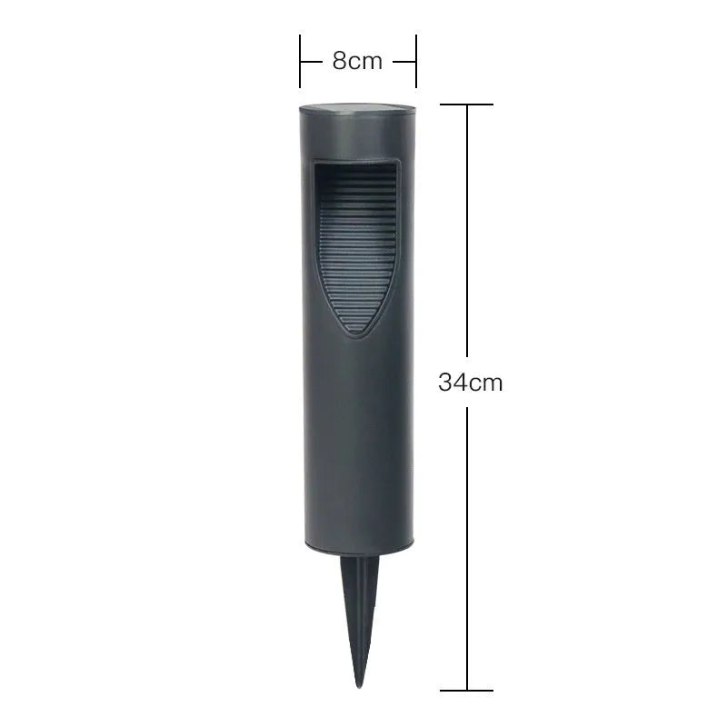 Black solar garden light with geometric design and IP44 waterproof rating for outdoor decoration