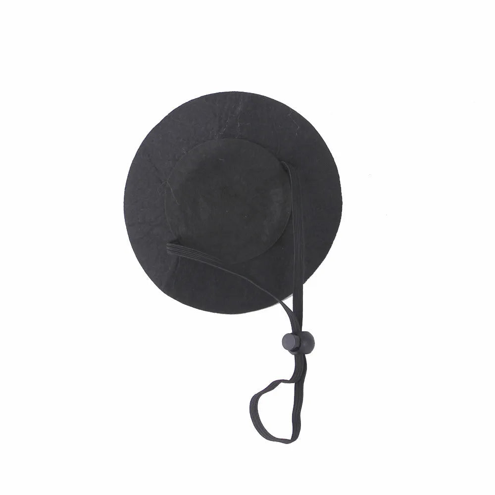 Cloth Halloween hat for cats with embossed pumpkin smiling face design