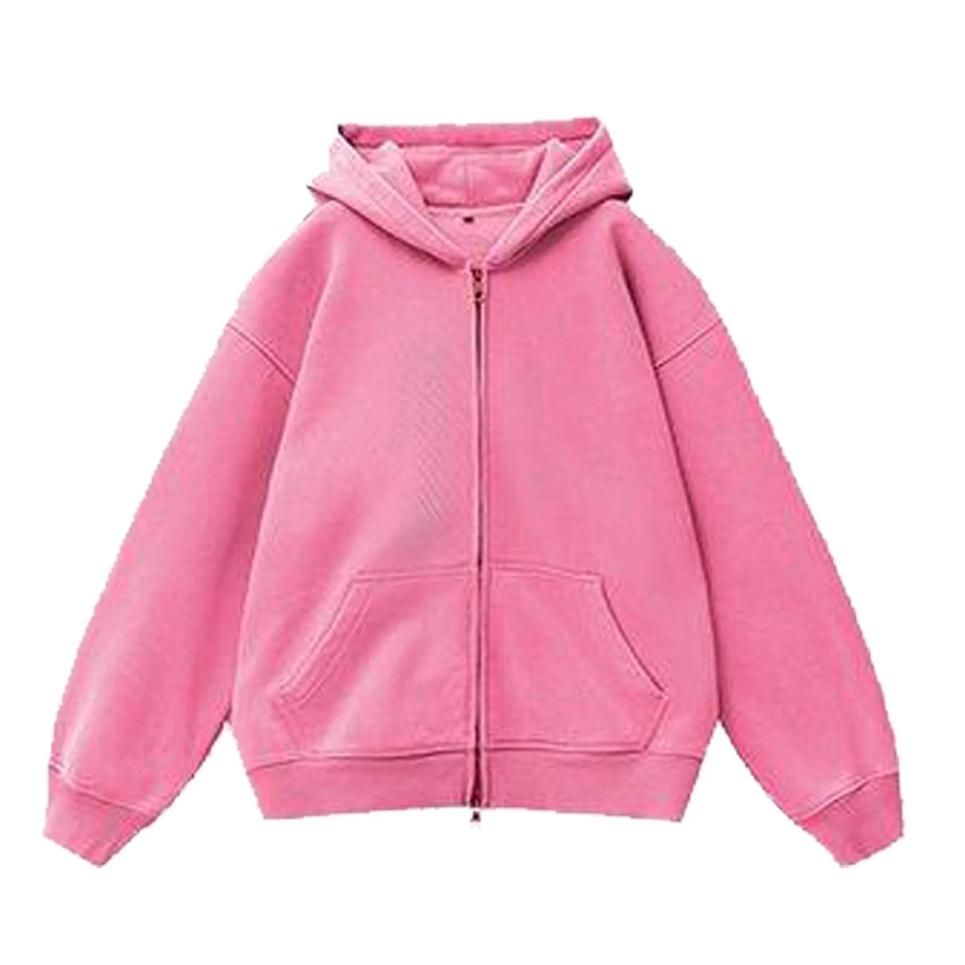 Women's loose fit fleece-lined hooded cardigan in a distressed colour with patch pocket
