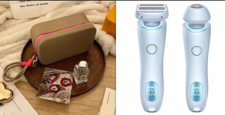 An electric shaver for women with foil and rotating heads for comprehensive hair removal