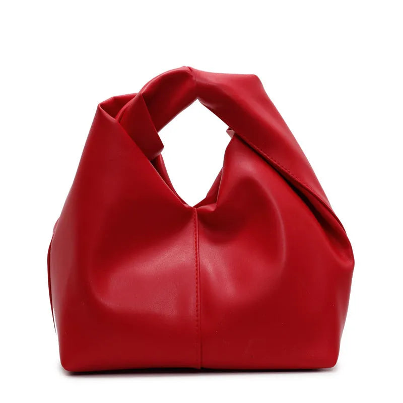 Women's casual dumpling-shaped PU leather shoulder bag in seven colours with mobile phone compartment