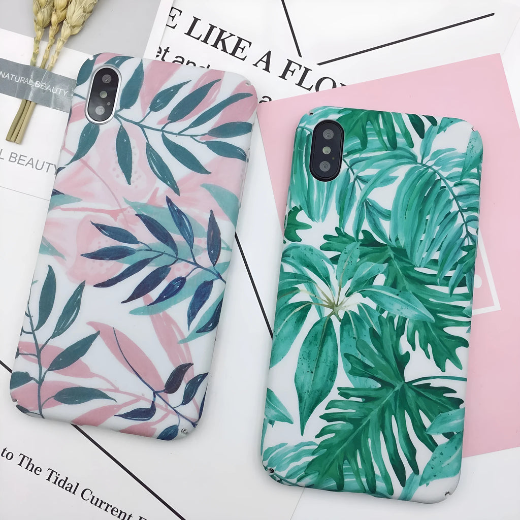 Green and pink painted PC phone back cover for OPPO, VIVO and iPhone models.