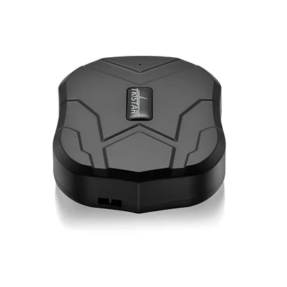Black TK202 GPS locator, 90x74x25mm waterproof vehicle tracker with magnet and 5000mAh battery