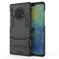 Drop-resistant TPU PC protective phone case with bracket for Huawei models in pure black colour