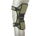 Adjustable spring knee brace support for mountaineering and sports activities.
