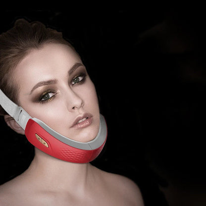 LED Photon Therapy V-shaped Slimming Facial Massager in pearl white and wine red
