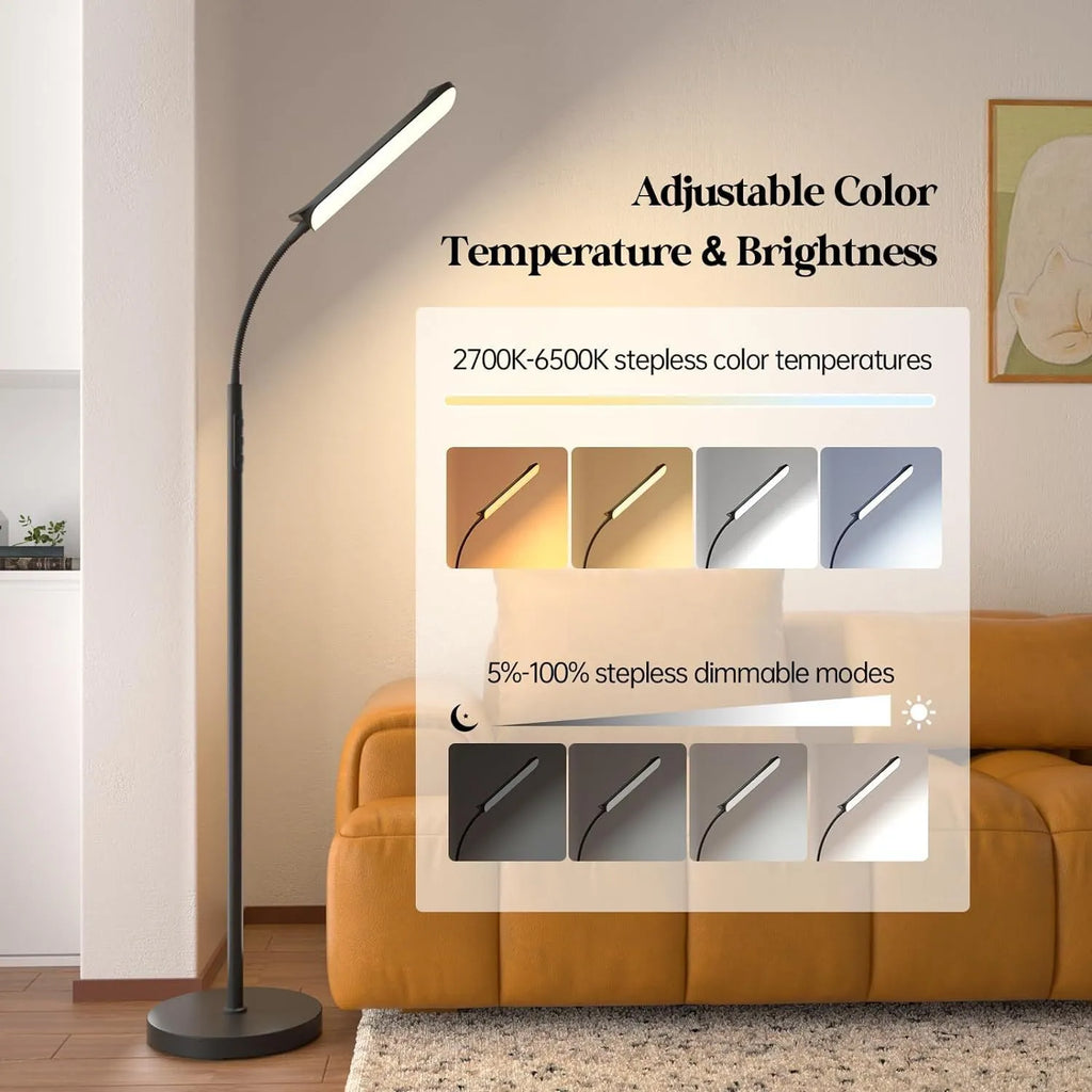 Simple modern LED floor lamp with remote control for bedroom study dual-use lighting
