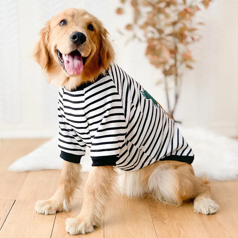 Autumn winter dog coat for Samoyed medium large dog, 8 sizes from 3XL to 8XL, black and white striped bear colour