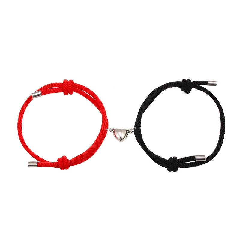 Simple Nylon Love Magnetic Bracelet in various colours, adjustable for 14-26cm wrists