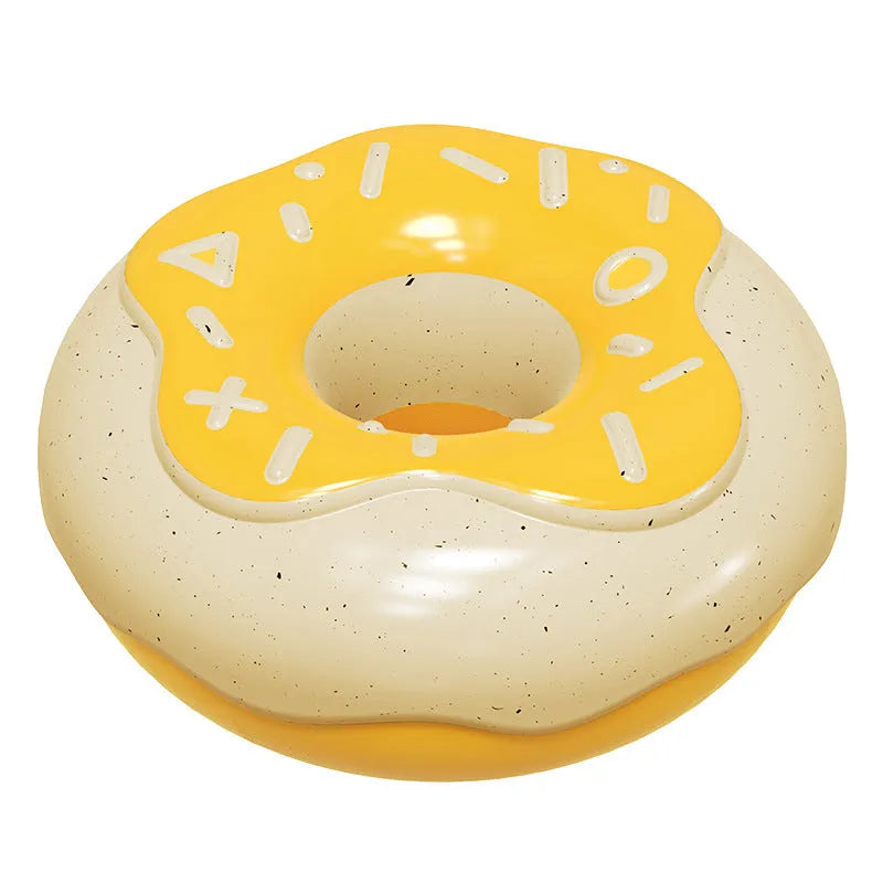 TPR donut-shaped dog chew toy with textured surface for dental cleaning in chocolate colour