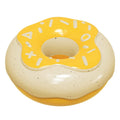 TPR donut-shaped dog chew toy with textured surface for dental cleaning in chocolate colour