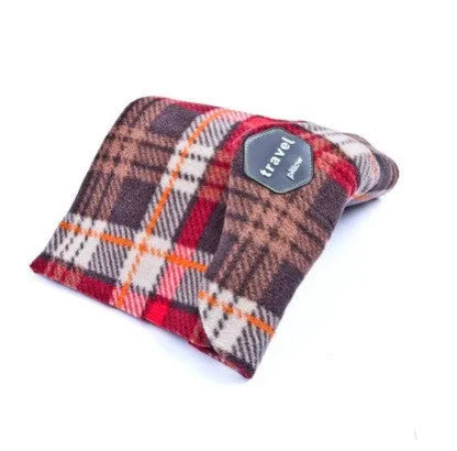 U-shaped neck support travel pillow scarf in grey with convex design and cotton filling