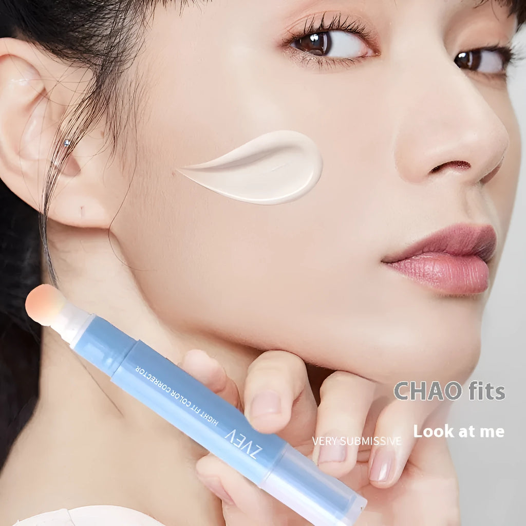 Concealer cream with sponge brush head applicator in three colour options