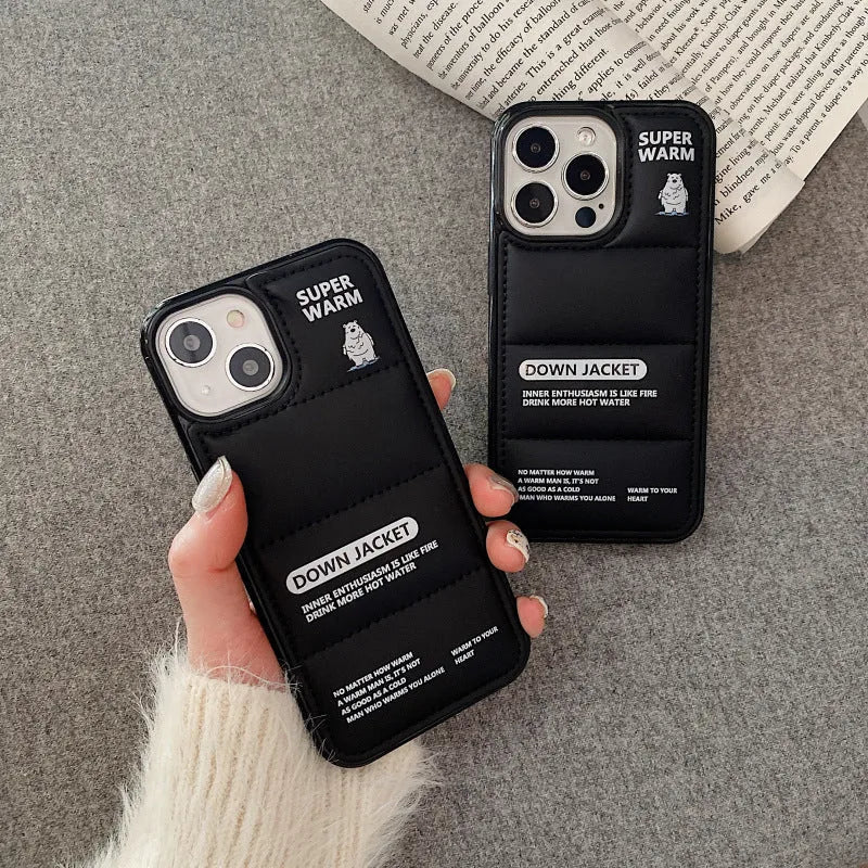 Fashion simple anti-drop TPU phone case with polar bear print for iPhone 13 12 11 series