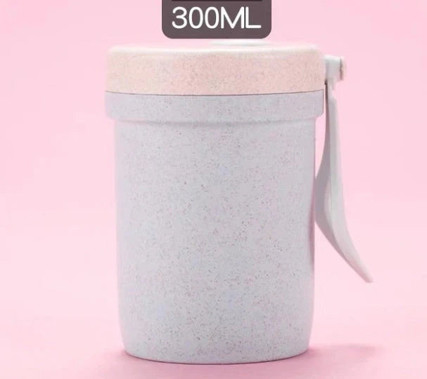 Eco-friendly wheat straw microwave lunch box with flexible lock seal