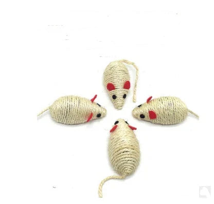 Handmade wooden cat stick toy with hemp feather rope and bell for playful cats