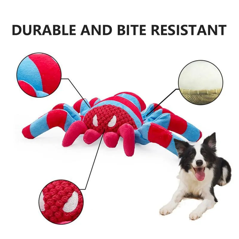 Red teddy bear dog toy with reinforced seams for medium and large breed dogs