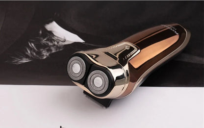 Feike smart washing electric shaver in rose gold with rotary heads