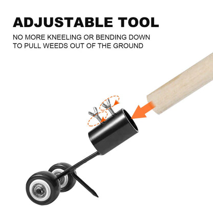 Portable gardening tools set for efficient weed removal with durable metal construction