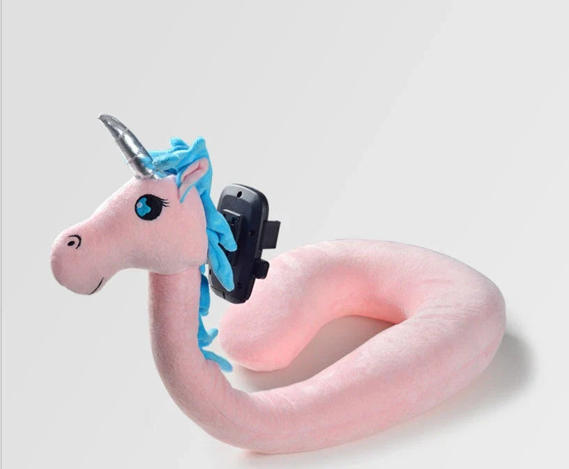 2-in-1 Lazy Support U-shaped Pillow in various colours for neck support and phone holding