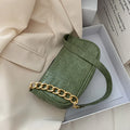 Retro PU underarm baguette shoulder bag in horizontal square shape with car stitch detail
