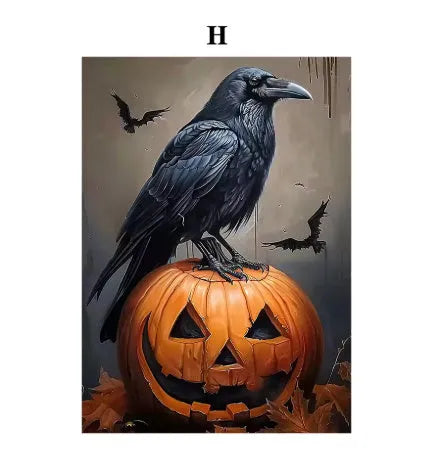 Ghost tea party Halloween canvas painting, modern simplicity style, available in 20x30cm 30x40cm 40x50cm