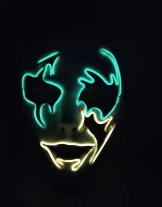 Halloween Skeleton Mask with customizable EL-Wire glow in multiple colors