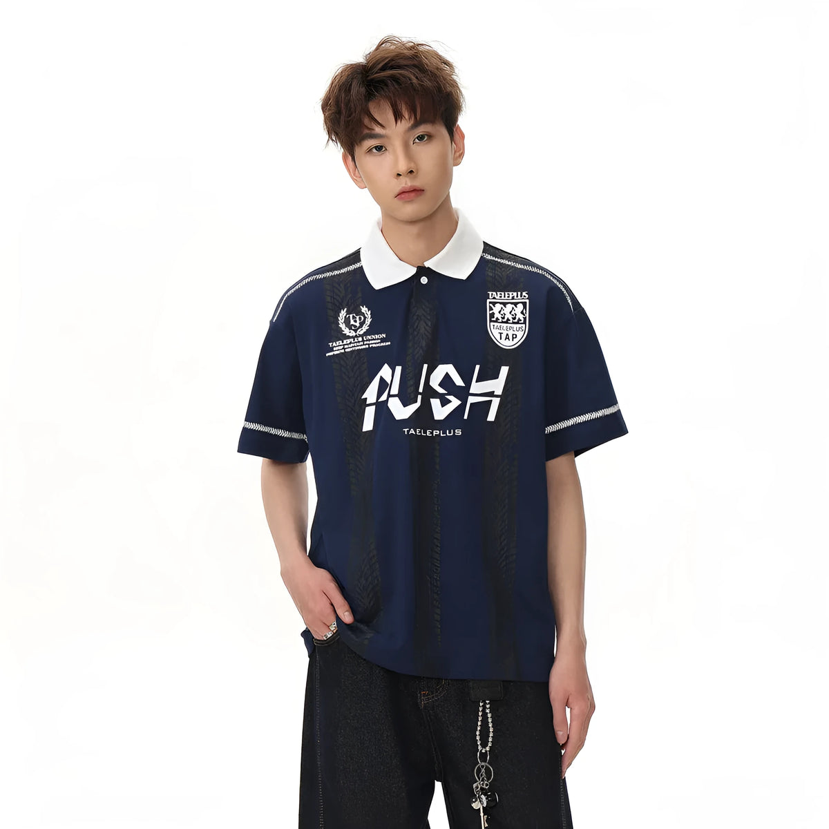 Digital printing short sleeve men's exercise jersey in white, loose fit polyester summer top