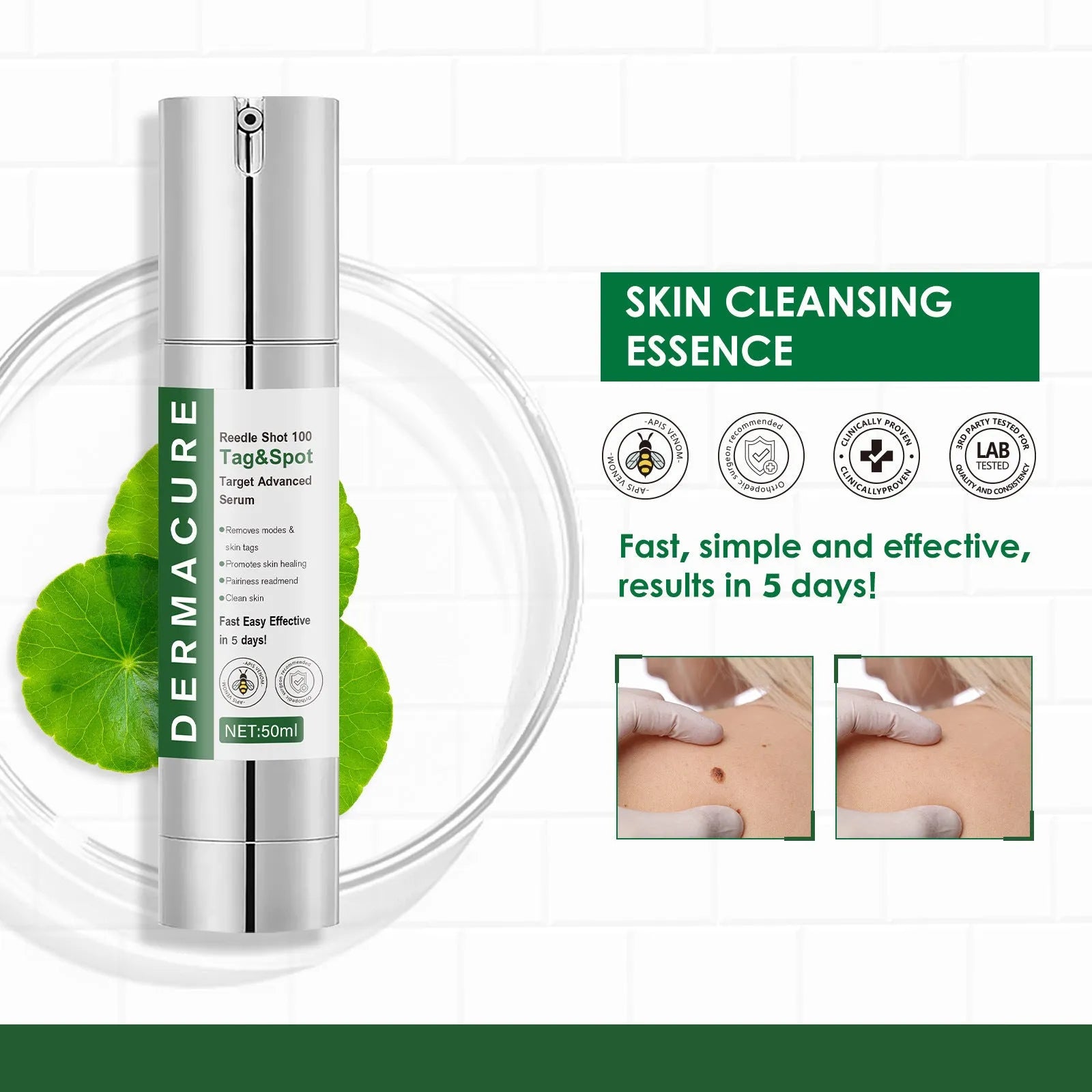 50ml bottle of gentle facial cleansing solution for male and female skin types