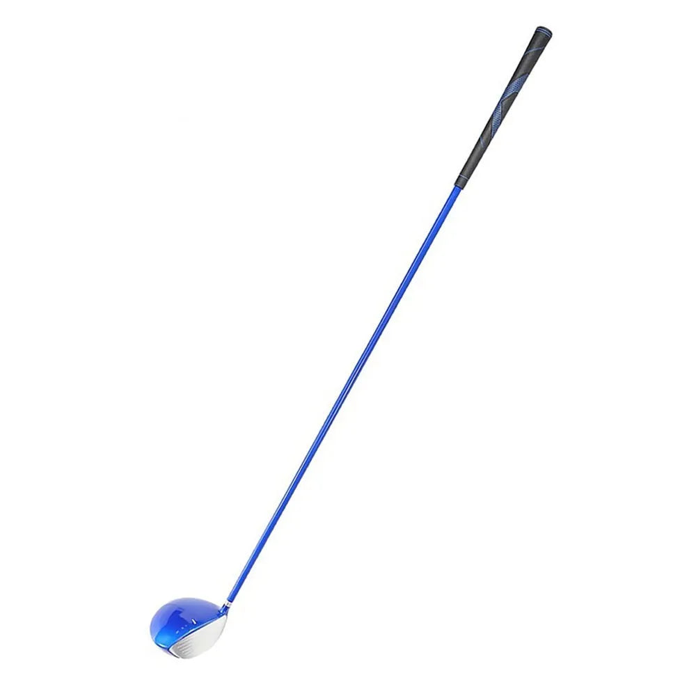 Golf iron swing trainer with orange soft iron club, compact size for home practice