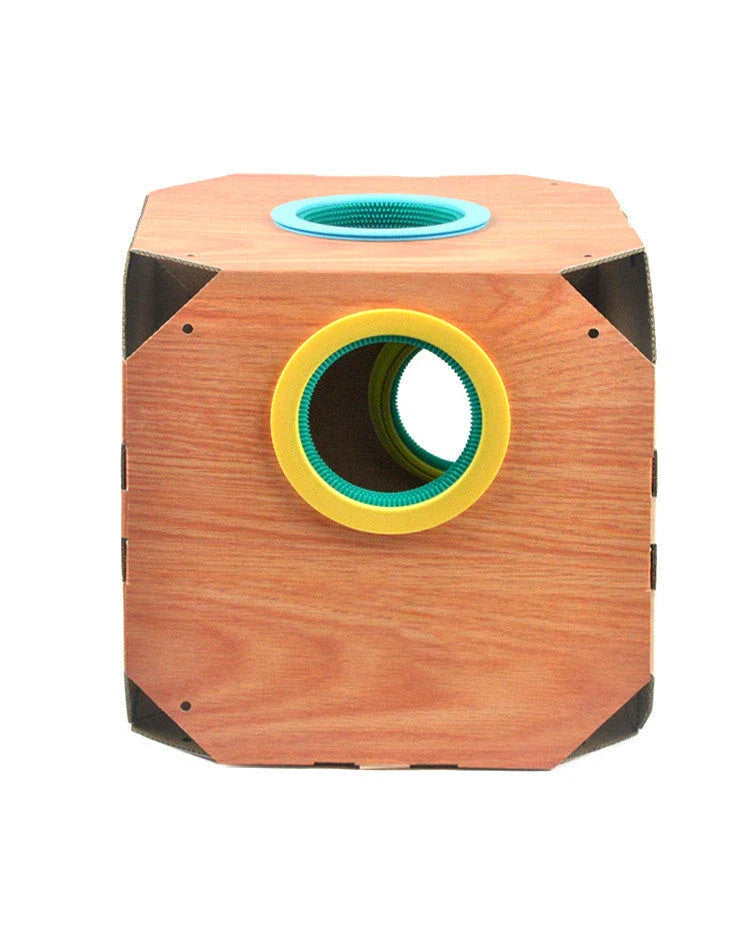 DIY Multipurpose Cat Hiding Box Toys with Cardboard Hair Removal for durable play and grooming