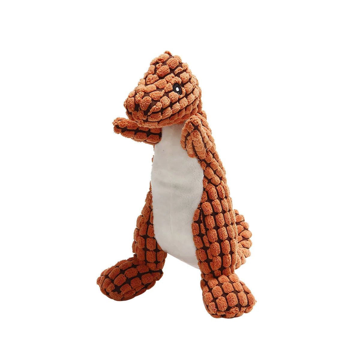 Grey green or orange dog chew toy with sound feature measuring 35cm long