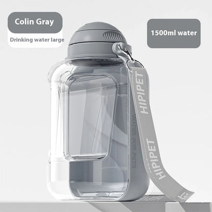 2-in-1 dog water and food dispenser with large capacity for outdoor adventures