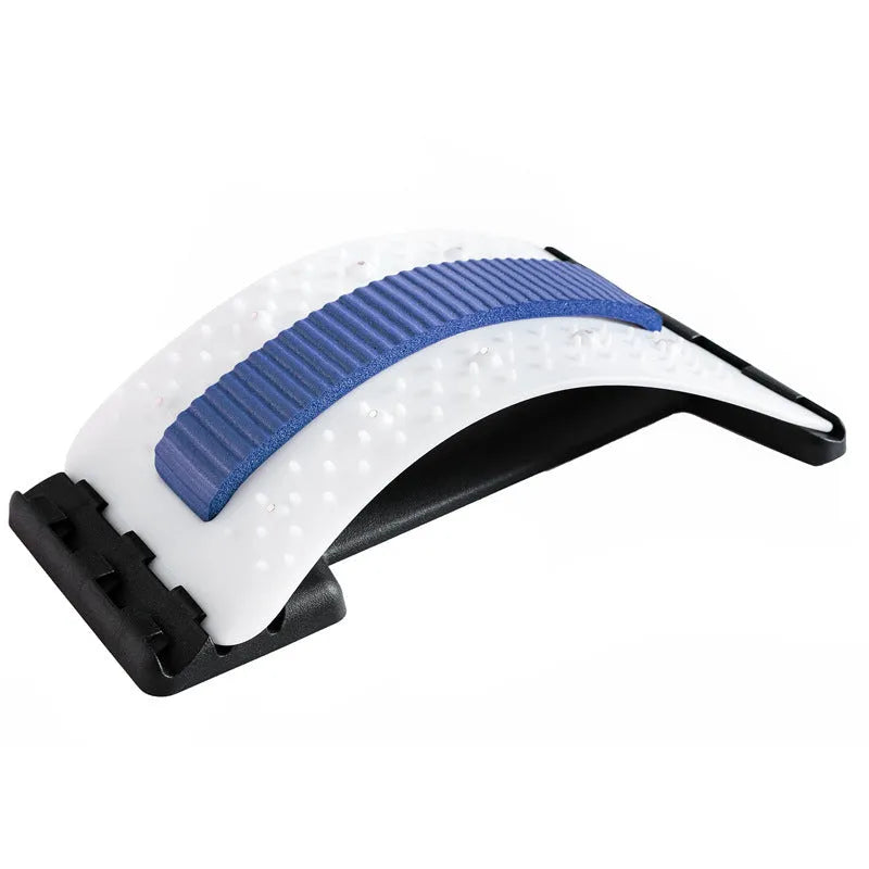 Adjustable back stretcher massager in trapezoid shape on a neutral background.