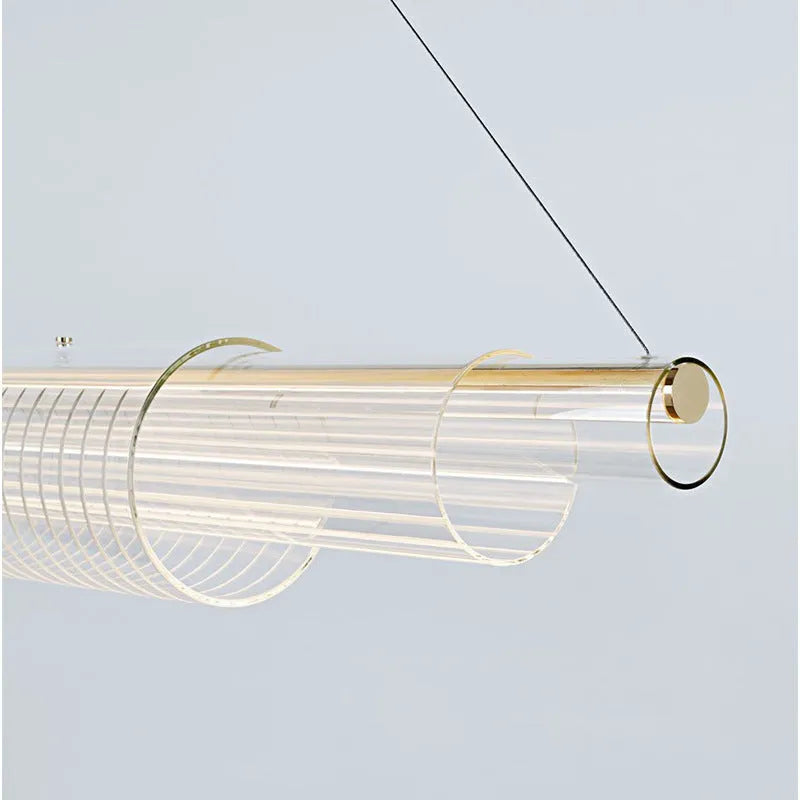 Modern minimalist pendant lamp with iron and glass construction in three size options