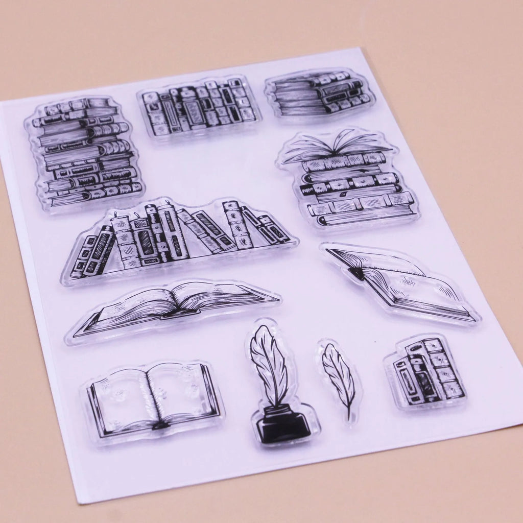 Transparent silicone stamp measuring 11 by 16 cm with patterned design for paper crafts