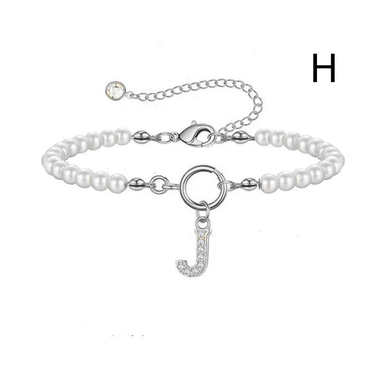2024 personalised initial pearl bracelet for women with toggle clasp