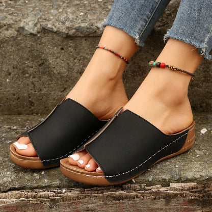 Stylish wedge sandals with PU upper and sole, available in various colors and sizes for comfortable summer wear