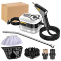Small kitchen steam cleaner with mechanical controls in black and white colour variant