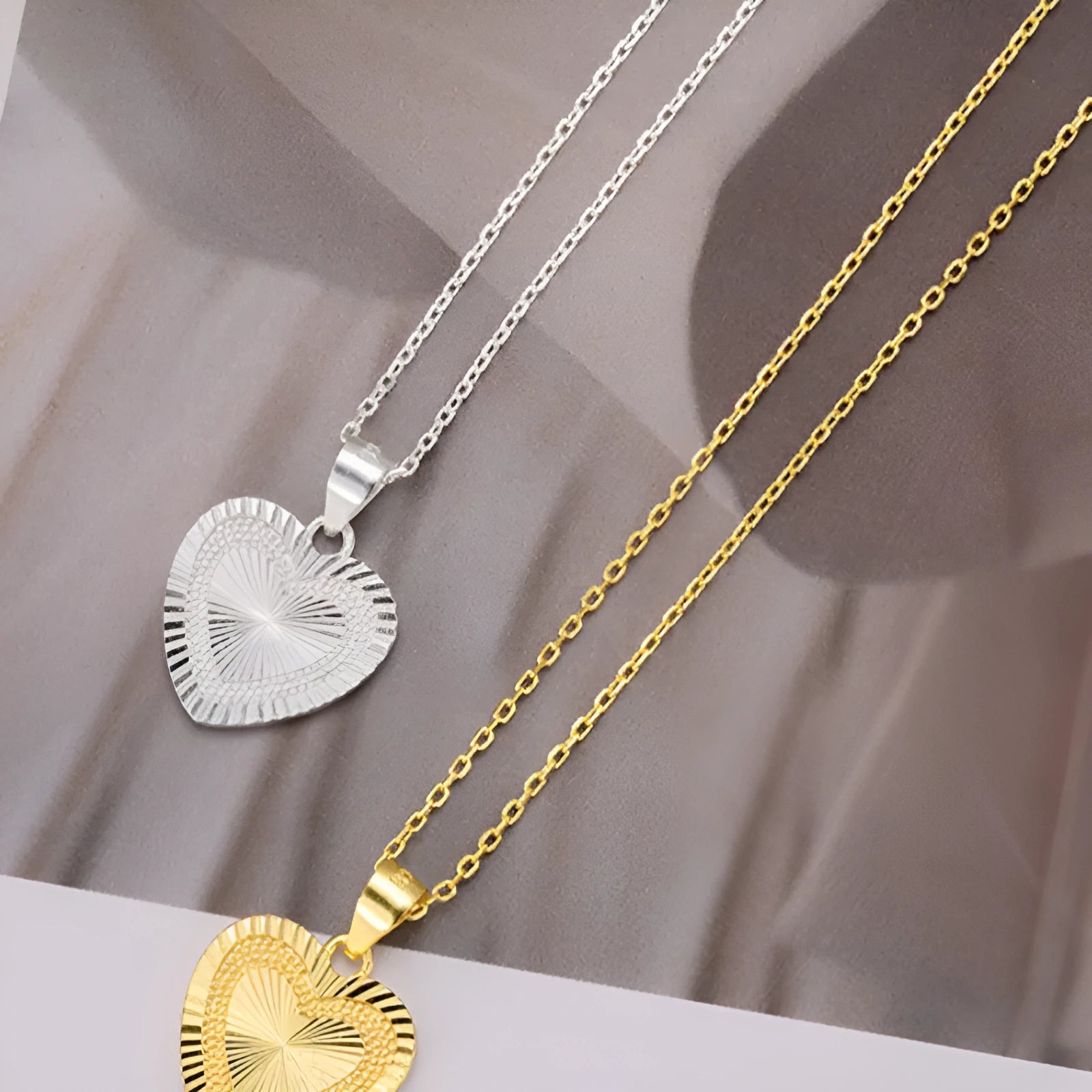 925 sterling silver simple gold-plated necklace in gold colour option on a plain background