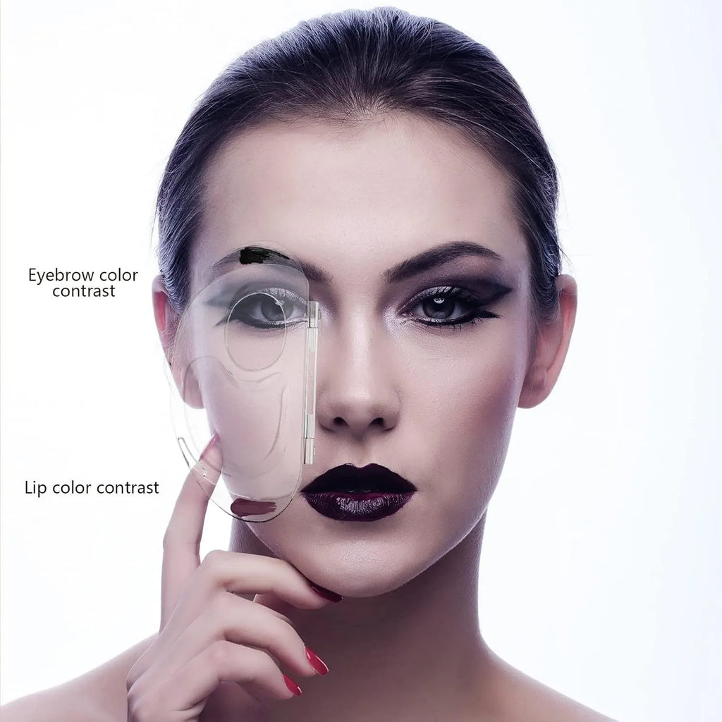 Transparent acrylic makeup mixing palette with storage groove and buckle closure