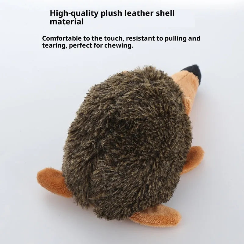 Cute hedgehog-shaped bite-resistant washable plush dog toy 20cm for small and medium dogs
