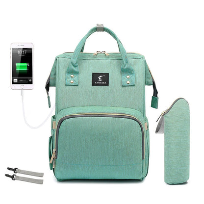 Portable Folding Crib Mummy Bag in green, grey, black, and pink options