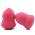 Pink rectangular makeup foundation sponge for wet or dry application measuring 4cm by 4cm by 5.6cm