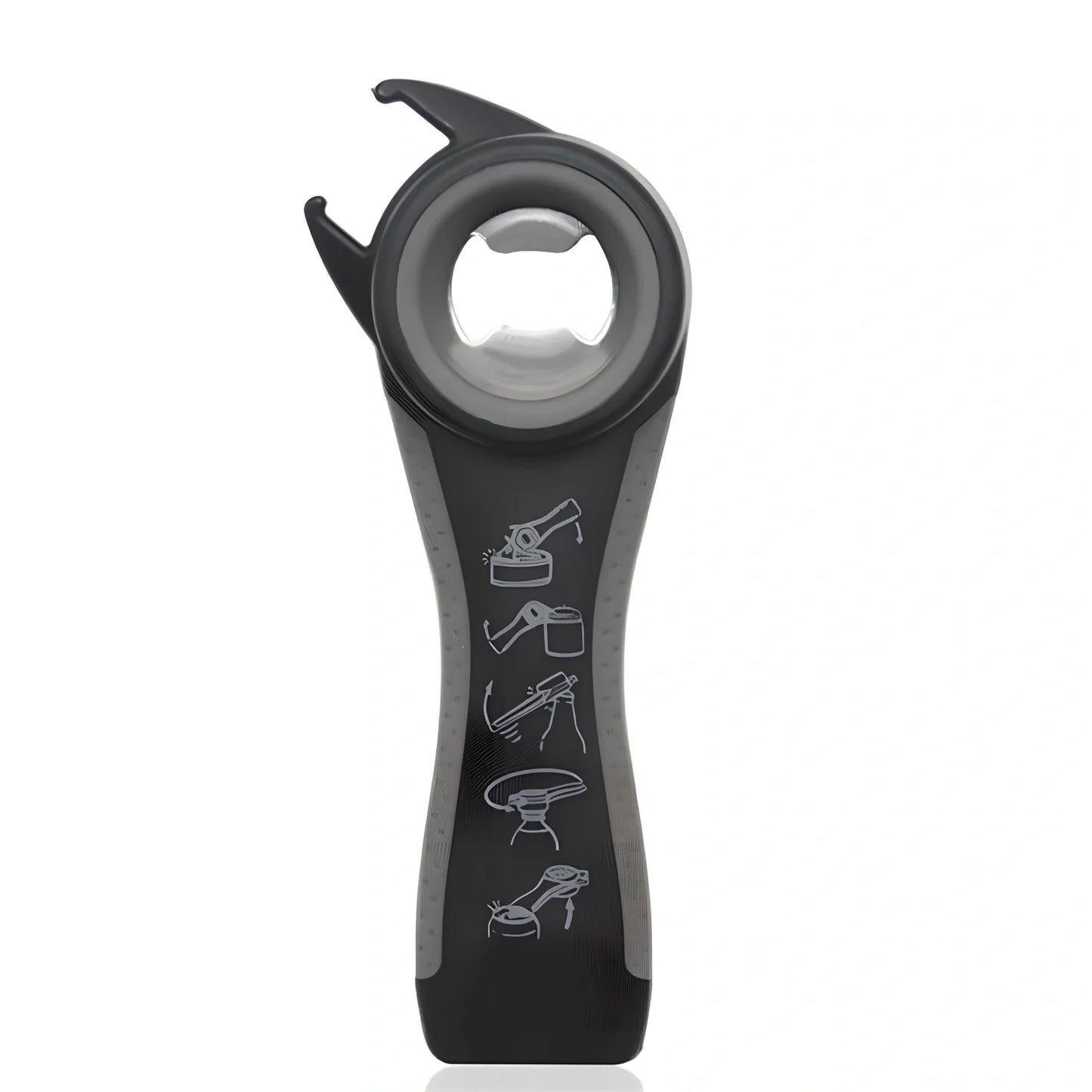 Stainless steel multifunction kitchen opener with bottle opener and corkscrew functions